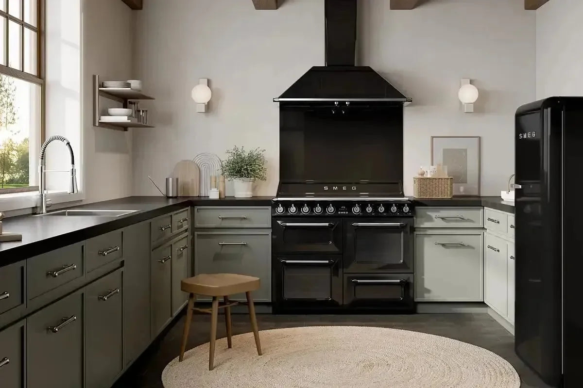 Smeg Victoria 110cm Dual Fuel Freestanding Cooker - Black TRA4110BL