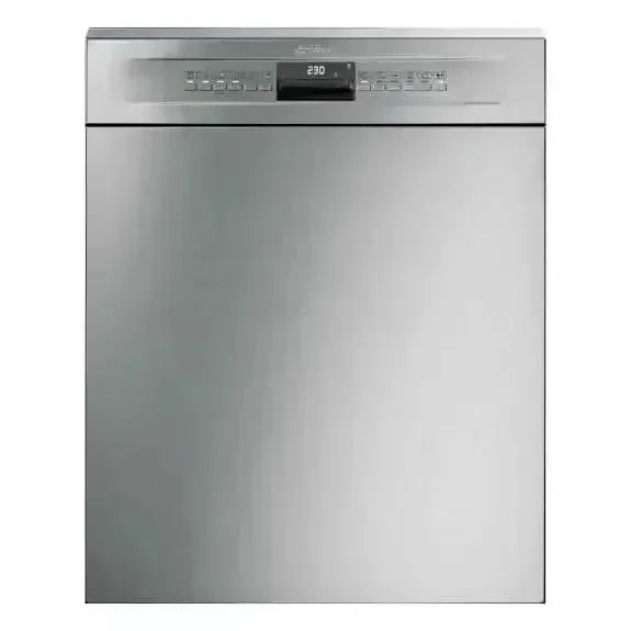 Stainless steel dishwasher with digital display and control panel for modern kitchen appliances
