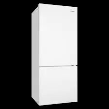 White upright refrigerator with sleek modern design, perfect for contemporary kitchens