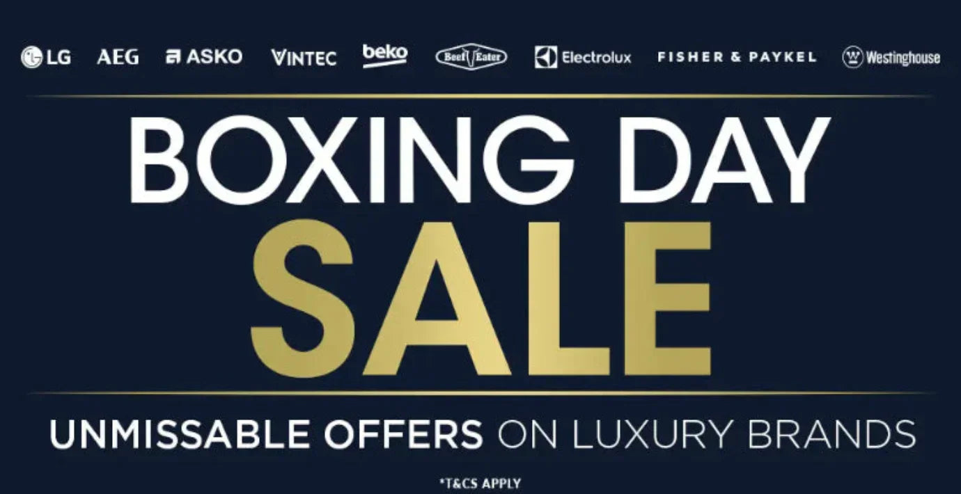 Boxing Day Sale on luxury kitchen appliances from top brands like LG, AEG, and Electrolux