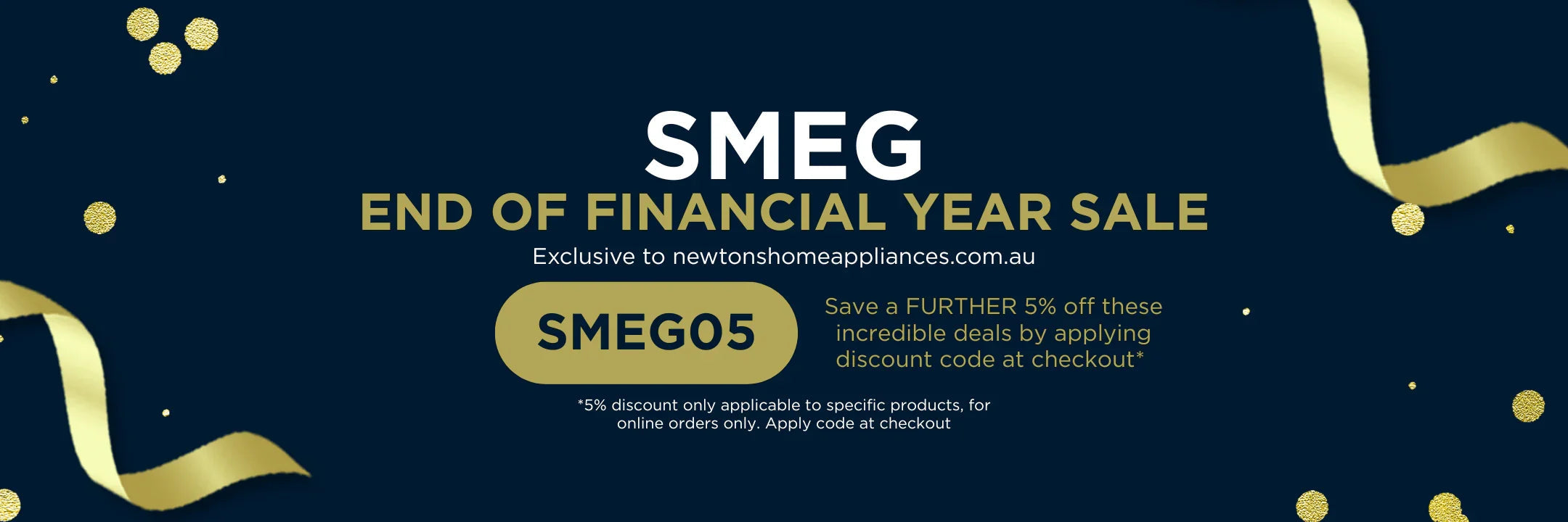 SMEG End of Financial Year Sale with 5% off using code SMEG05, exclusive to newtonshomeappliances.com.au