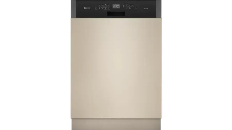 Neff Semi-Integrated Dishwasher 60 cm, Brushed steel, tall tub