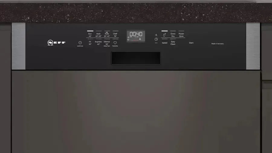 Neff Semi-Integrated Dishwasher 60 cm, Brushed steel, tall tub