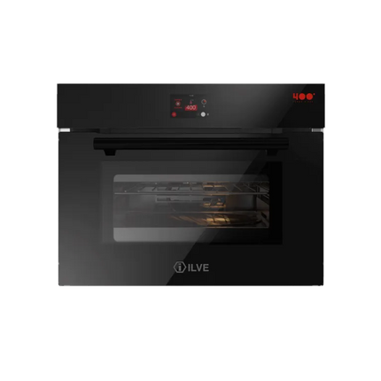 ILVE Professional Plus Black glass compact multinfunction electric oven 400°