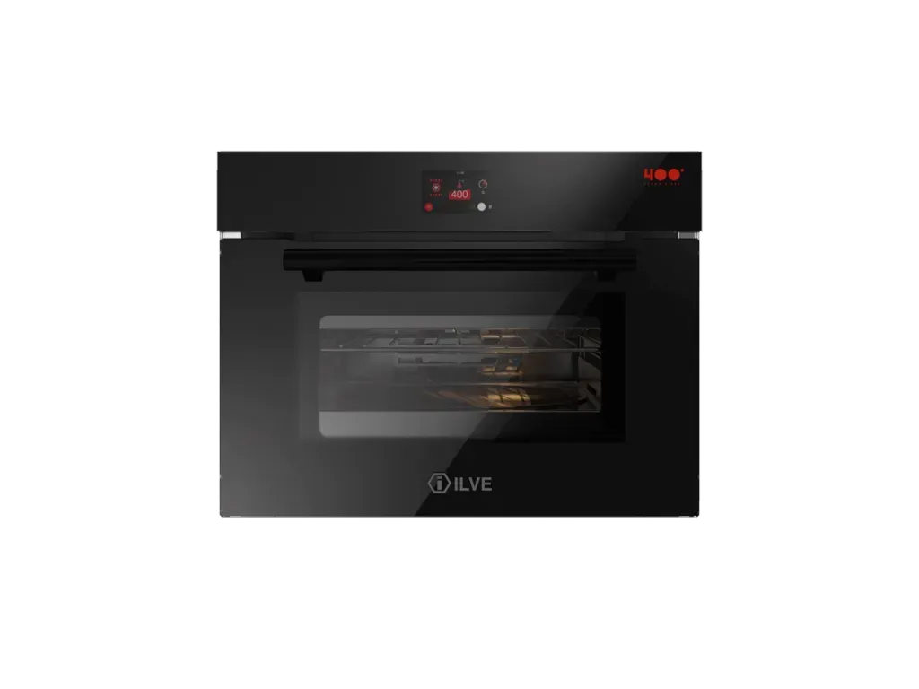 ILVE Professional Plus Black glass compact multinfunction electric oven 400°