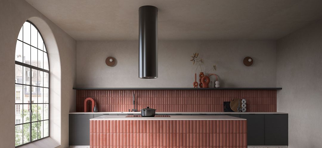 Falmec 35cm Polar Evo On board Cylinder Island Rangehood - F7PR35B2