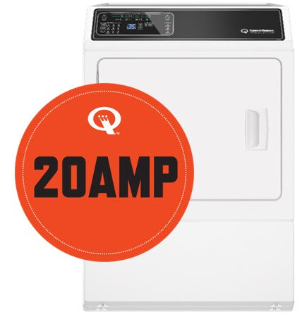 Speed Queen front load washer and dryer pack with a 20AMP badge