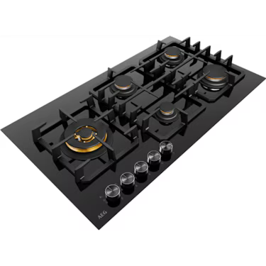 AEG 90cm 5 Burner Ceramic Glass Gas Cooktop - HGC9566BB