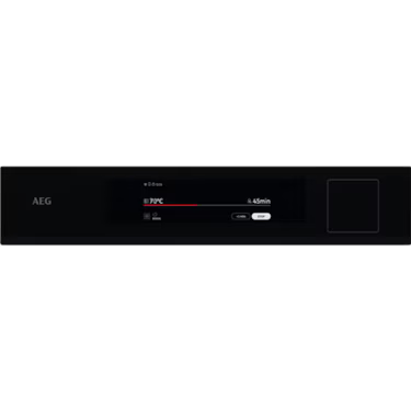 AEG black induction cooker with digital display and controls