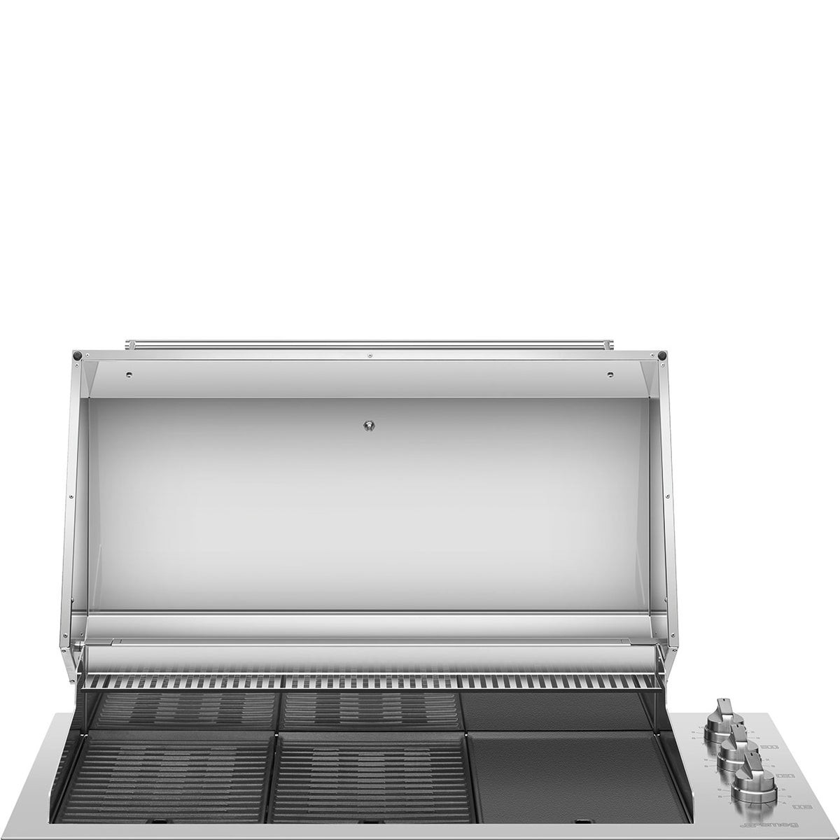 Smeg 120cm built-in electric barbecue BBQE12X with open stainless steel lid