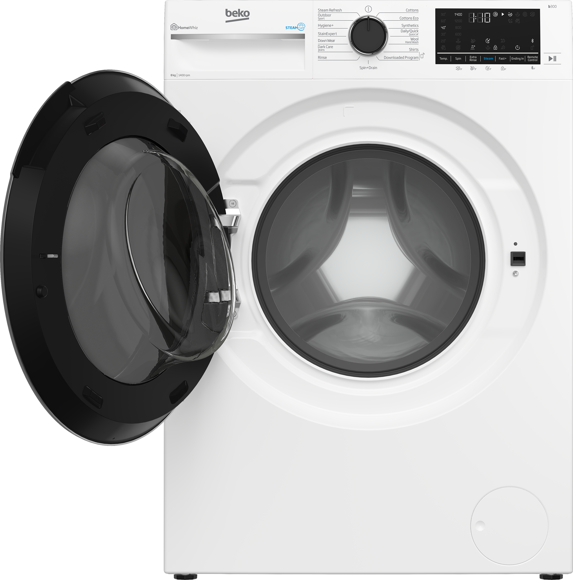 Beko 8kg Washer BFLB8020W with SteamCure & Bluetooth Connection