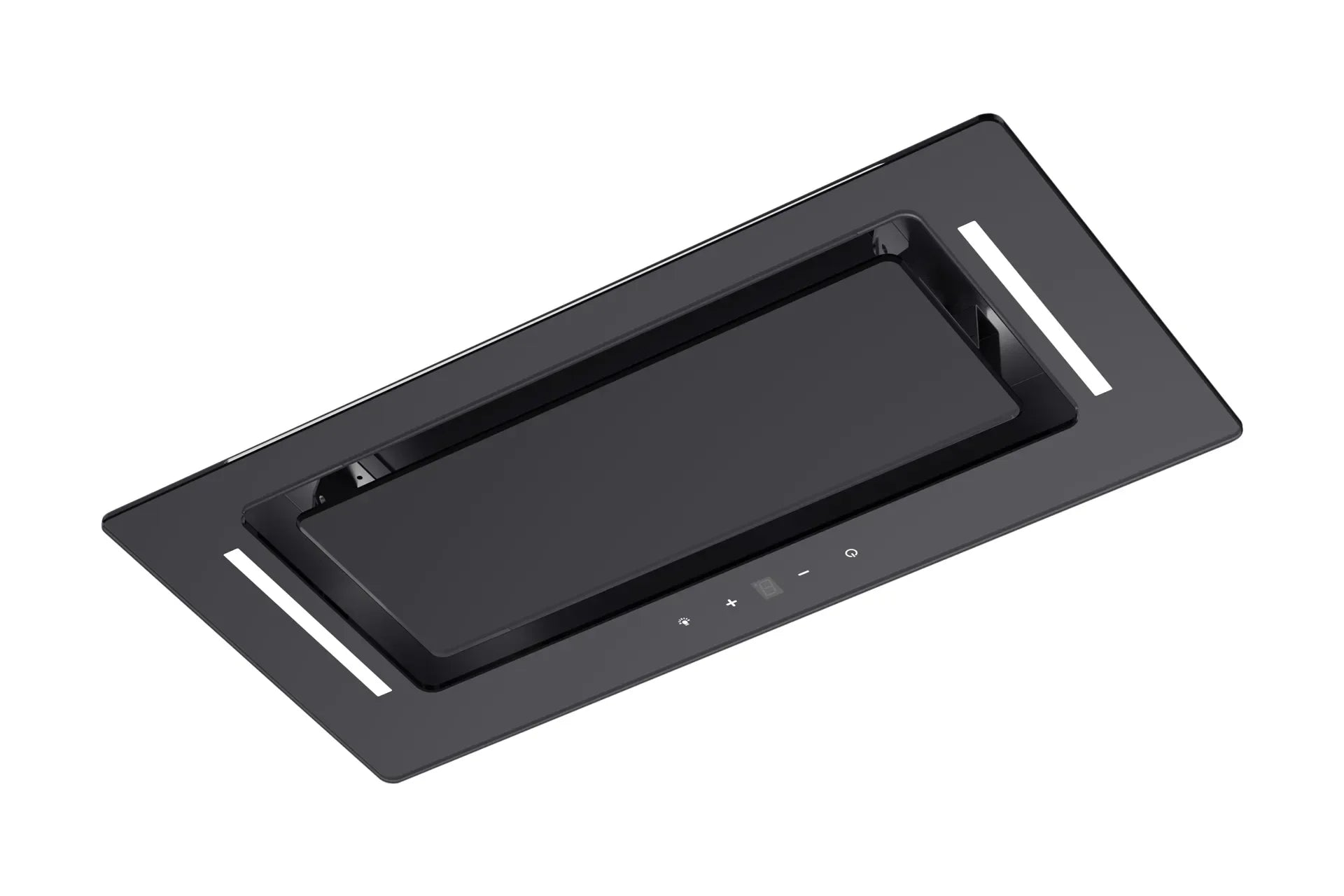 Schweigen 60cm Undermount Rangehood Black Glass Non-Silent BGUM-6B right angle