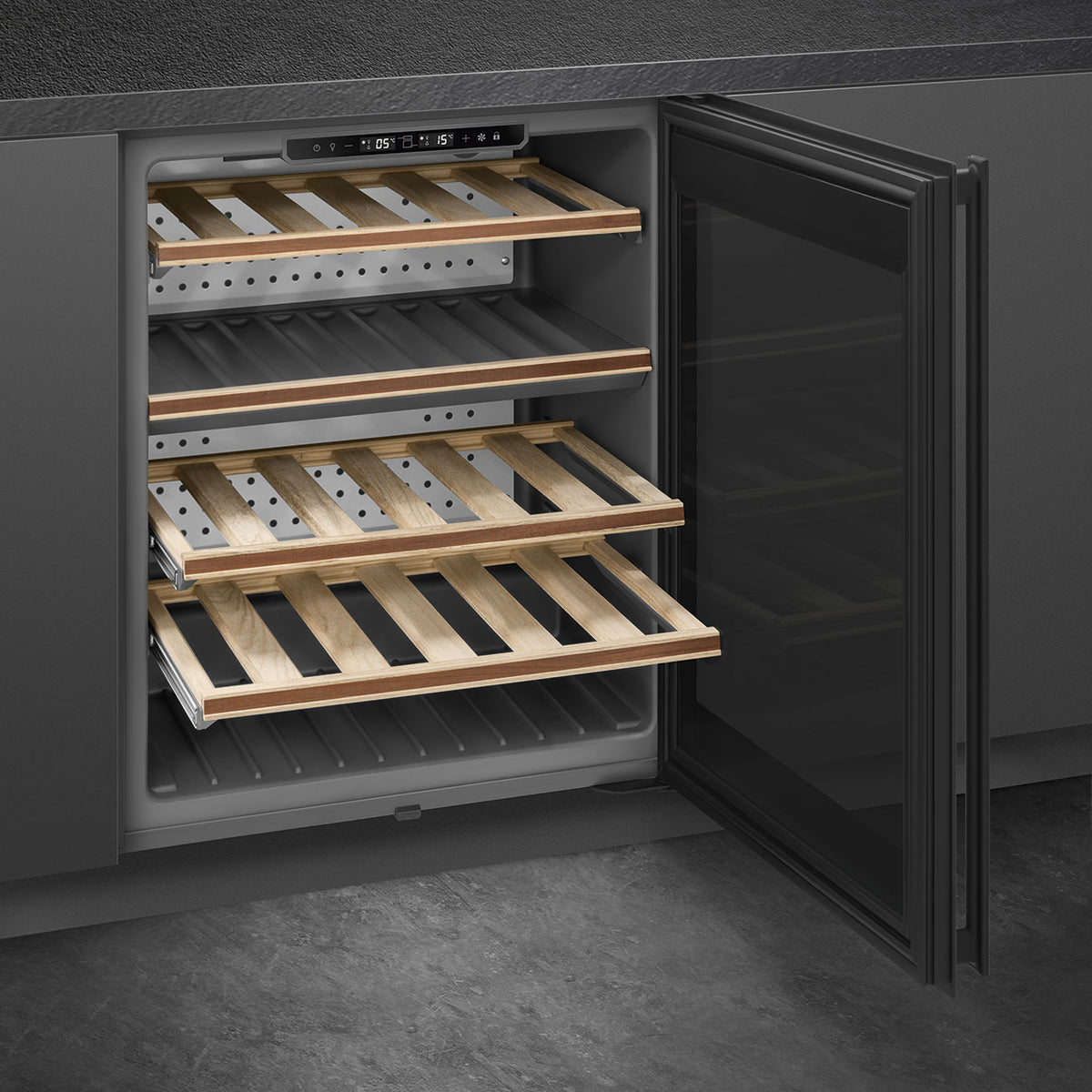 Smeg 60cm Built-under Dolce Stil Novo Wine Cellar (38 Bottle) - CVI638RN3