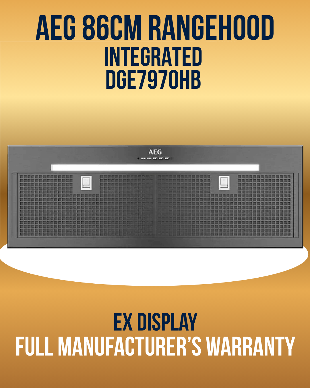 AEG 86cm Integrated Rangehood DGE7970HB - Dark Stainless Steel