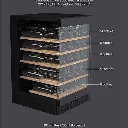 Vintec 50 Bottle Single Zone Wine Cabinet - Black