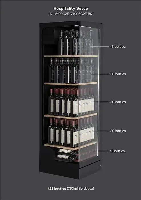 Vintec 198 Bottle Wine Cabinet - Black