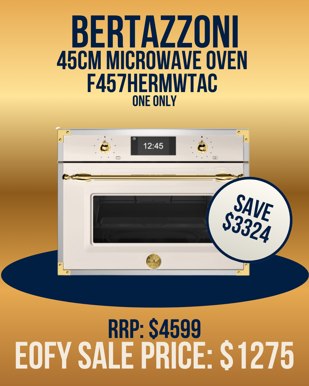 45cm Combi Microwave Oven F457HERMWTAC highlighting discounted price
