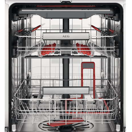 AEG 60cm Built-Under Dishwasher - FFE73700PM Stainless Steel internal baskets.