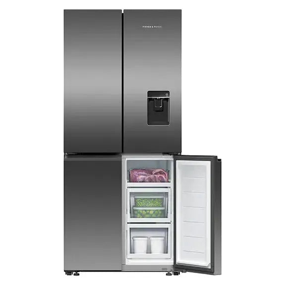 Fisher & Paykel 498 Litre Quad Door Refrigerator Freezer with Ice & Water - Dark Stainless Steel