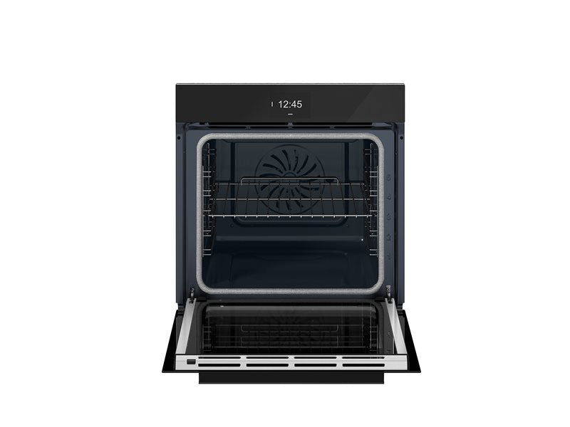 Bertazzoni 60cm Built-in Oven Modern Series in black glass with door open