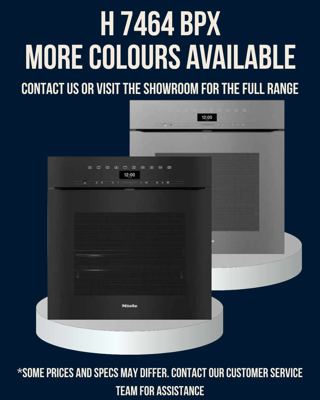Miele 60cm Built In Oven - H 7464 BPX Handleless ArtLine Obsidian Black