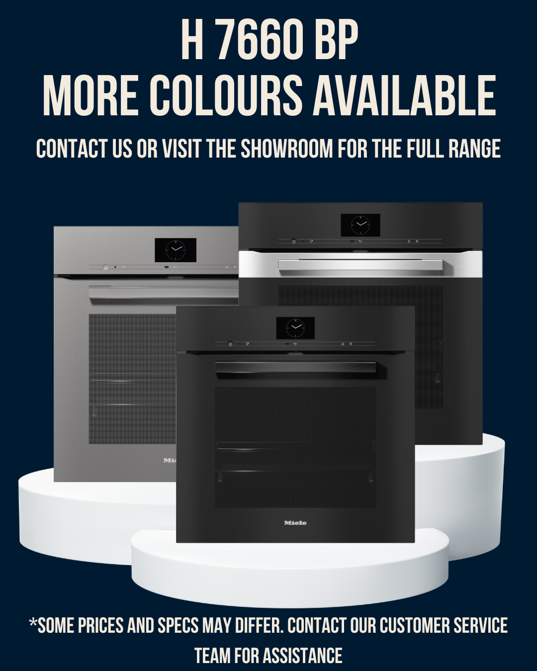 Miele 60cm Built In Oven - H 7860 BP PureLine CleanSteel Pyrolytic Oven