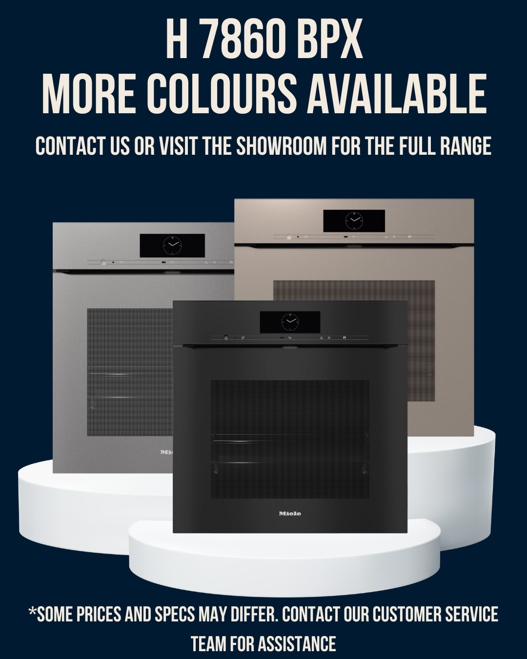Miele 60cm Built In Oven - H 7860 BPX Handleless ArtLine Graphite Grey Pyrolytic oven