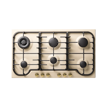 ILVE Nostalgie 90 cm enamelled steel 6 burners gas hob