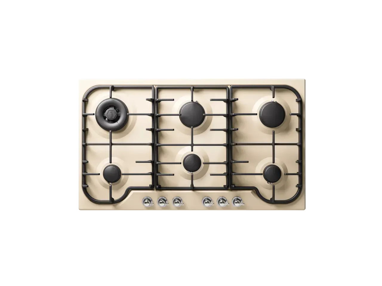 ILVE Nostalgie 90 cm enamelled steel 6 burners gas hob