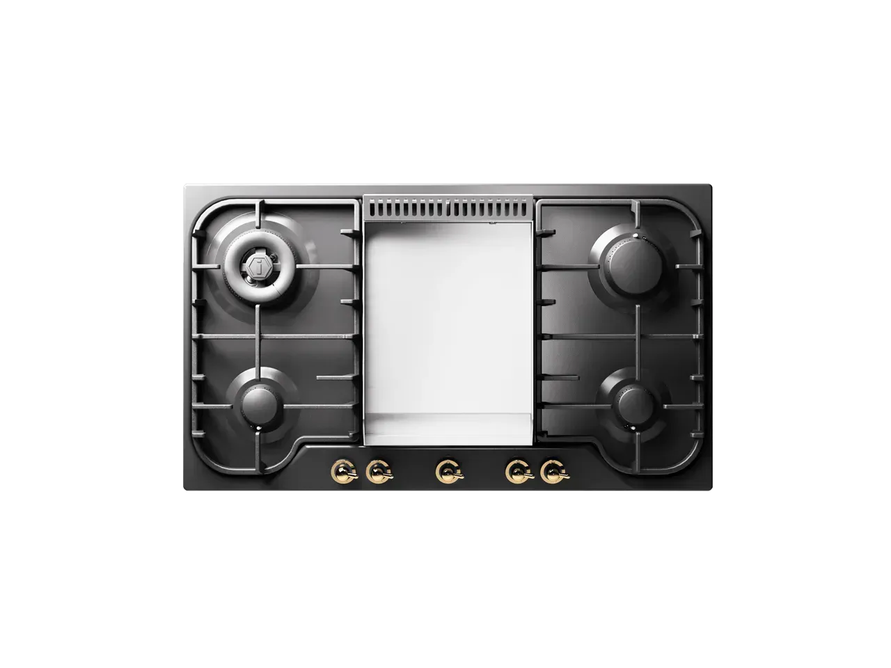 ILVE Nostalgie 90 cm enamelled steel gas hob 4 burners and fry top