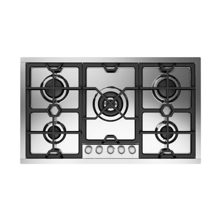 ILVE Panoramagic 90 cm stainless steel flush gas hob 5 burners - Dual