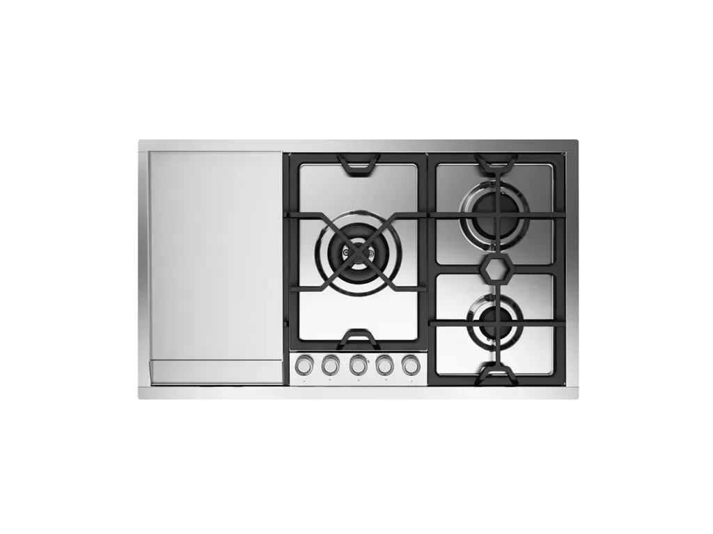 ILVE Panoramagic 90 cm stainless steel flush gas hob 5 burners and fry top - Dual