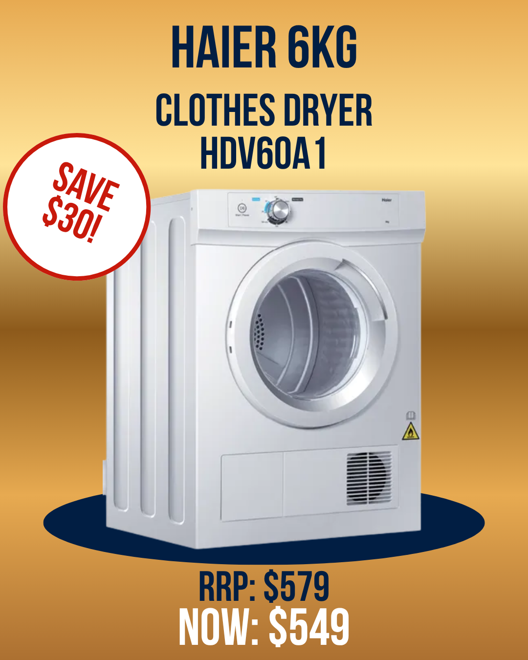 Haier 6kg Clothes Dryer HDV60A1