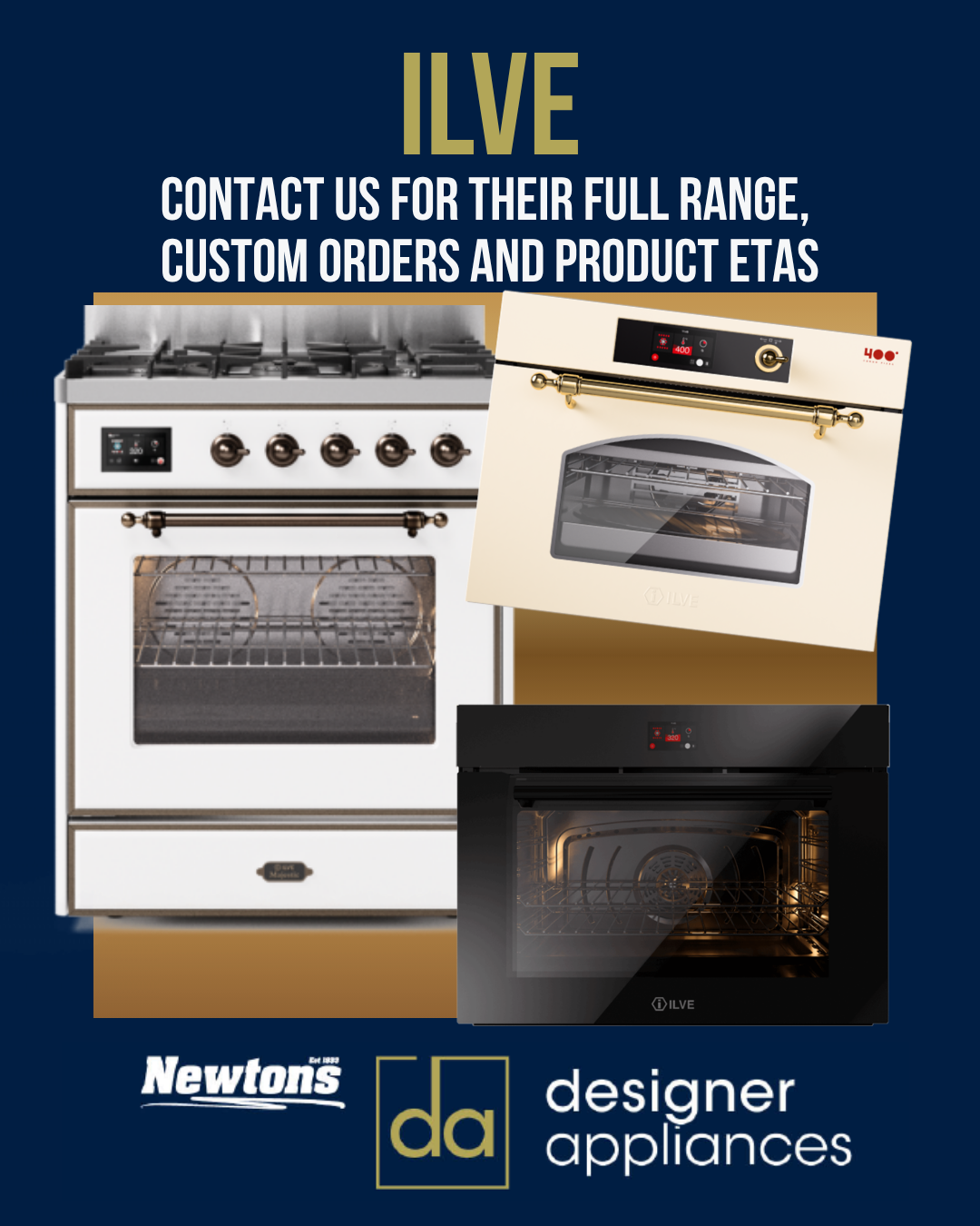 Newtons Designer Appliances has access to the full range of ILVE Nostalgie collection.