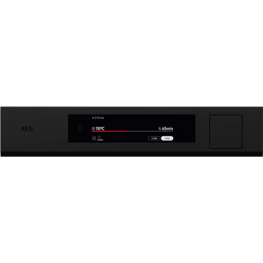 AEG 45cm Compact Oven Matte Black NKB9A82KT close up of the touch TFT display. 