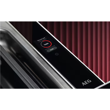 AEG Built-In Vacuum Sealer Drawer NKV914T close up of control panel.