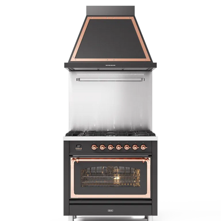 ILVE Nostalgie 90 cm enamelled steel single oven range cooker