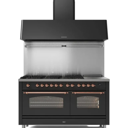 ILVE Nostalgie 150 cm enamelled steel double oven range cooker