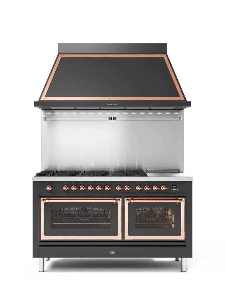 ILVE Nostalgie 150 cm enamelled steel double oven range cooker