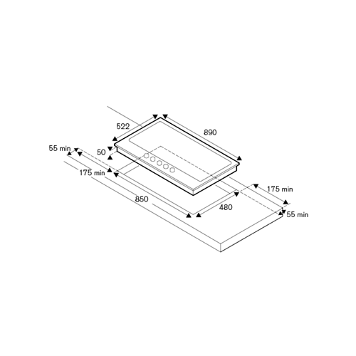 Bertazzoni 90cm Gas Cooktop with Lateral Dual Wok - P905LPRONE/DISP