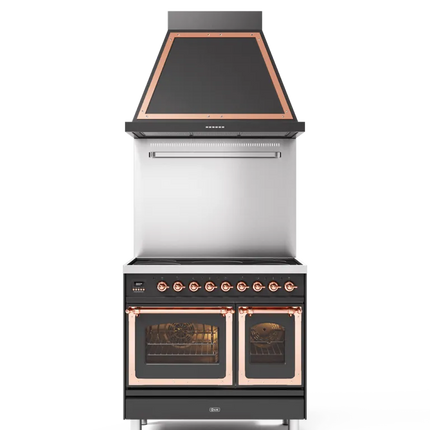 ILVE Nostalgie 90 cm enamelled steel double oven range cooker