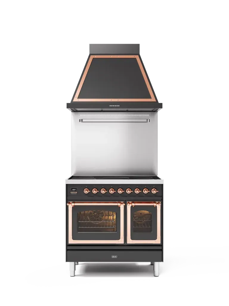 ILVE Nostalgie 90 cm enamelled steel double oven range cooker