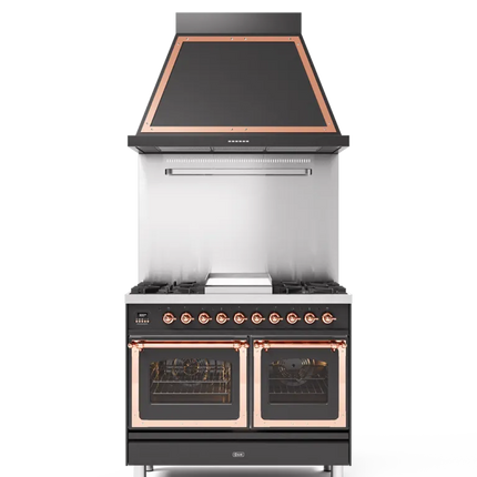 ILVE Nostalgie 100 cm enamelled steel double oven range cooker