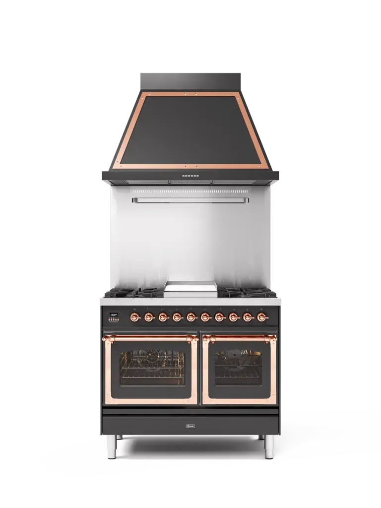 ILVE Nostalgie 100 cm enamelled steel double oven range cooker