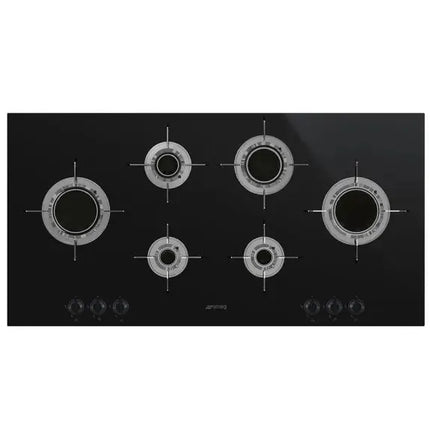 Smeg 100cm Dolce Stil Novo Gas 5 Burner Ceramic Cooktop - Black