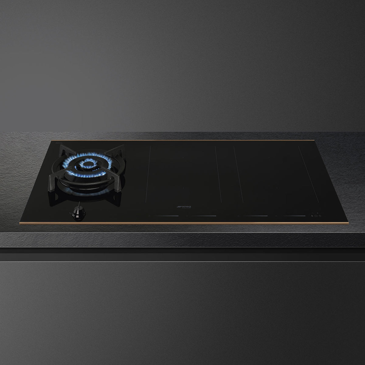 Smeg 90cm Mixed Hob SAIG6954R Dolce Stil Novo - Gas Wok with 4 Induction Zones