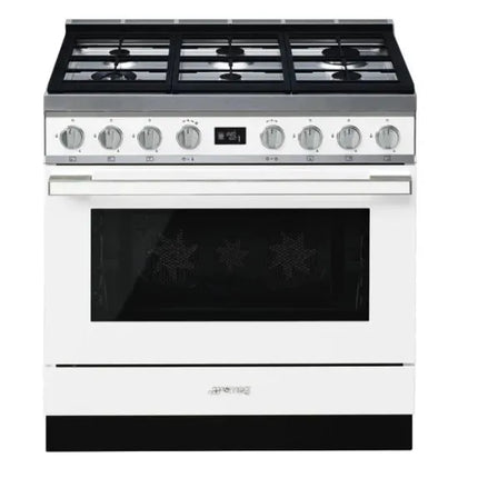 Smeg 90cm Portofino Pyrolytic Cooker - White