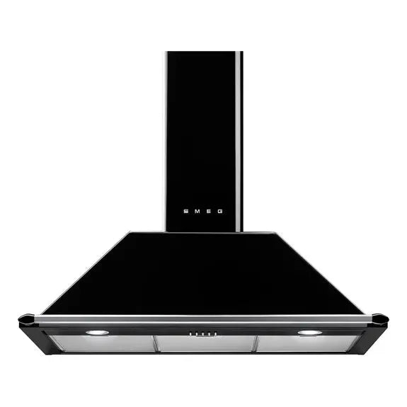 Smeg 90cm Victoria Chimney Rangehood - Black