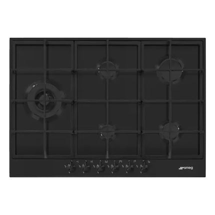 Smeg Classic 4 Gas + Wok Cooktop - Matte Black