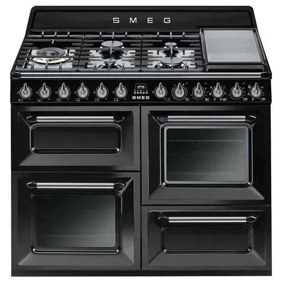 Smeg Victoria 110cm Dual Fuel Freestanding Cooker - Black TRA4110BL
